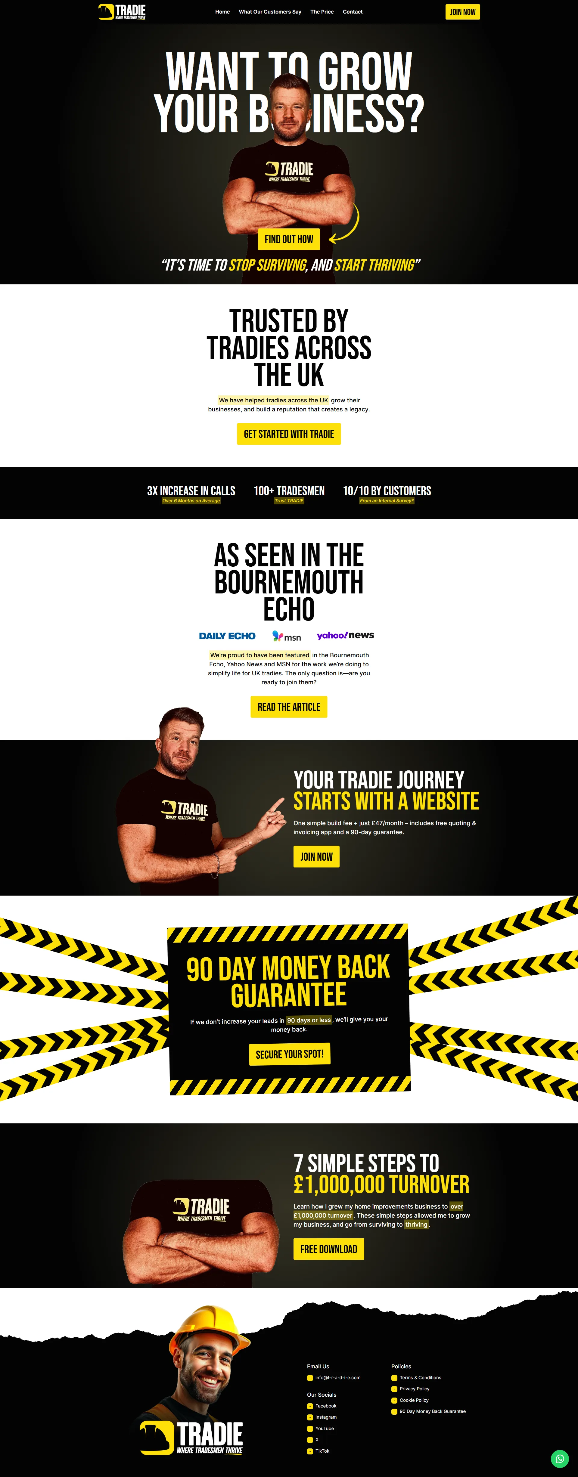 Tradie business-growth website project